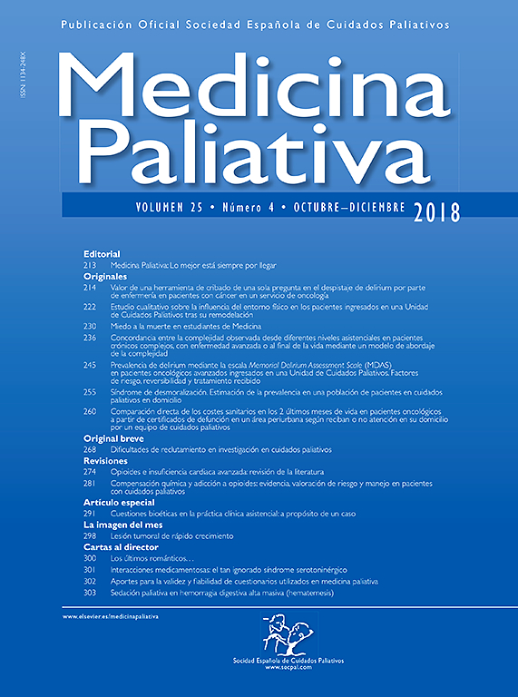 Go to journal home page - Medicina Paliativa